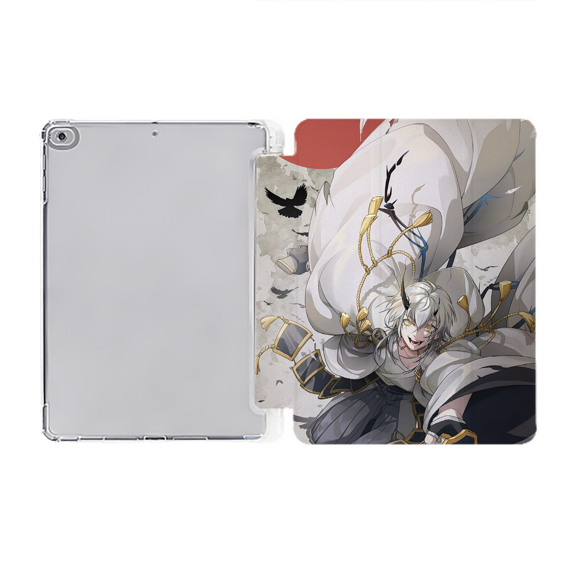 （画像用） 刀剣乱舞 Touken Ranbu IPad ケース ペン収納付き 三つ折りスタンド PUレザー×シリコン 対応機種9.5/10.5/10.9インチ